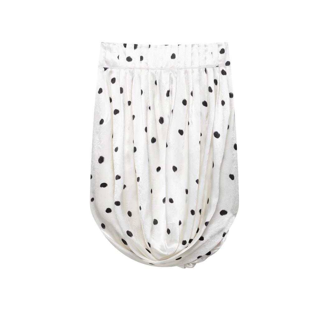 Irregularly Patterned Short Skirt With A Pleated Design