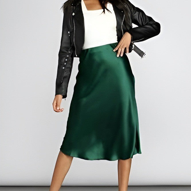 Autumn New Satin Skirt Women's Designer Style