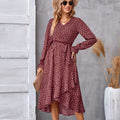 Printed AutumnWinter Long-Sleeve Dress For Women
