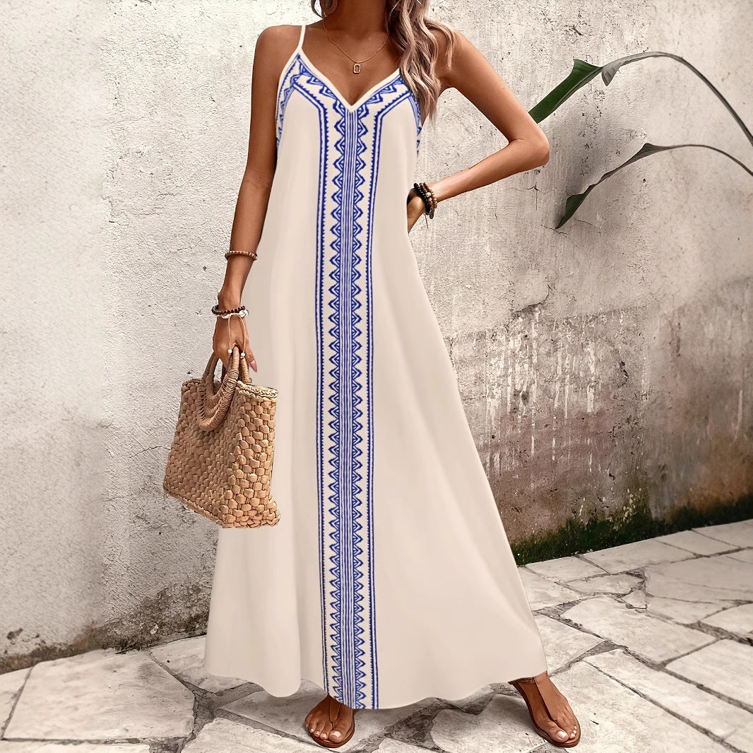 New Womens Elegant Casual Long Dress With A Floral Print