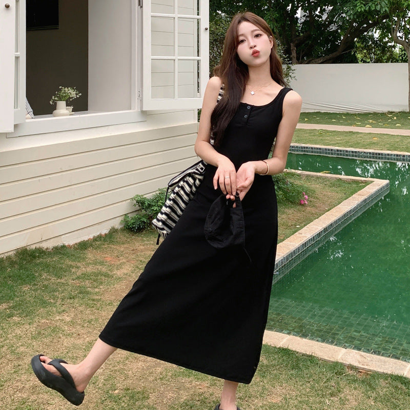 Women's Fashionable Slim-fit Strap A-line Dress