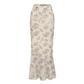 Printed Sexy Tight Double-layer Mermaid Maxi Dress