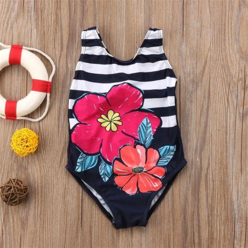 Flower Print 1pc Swimsuit