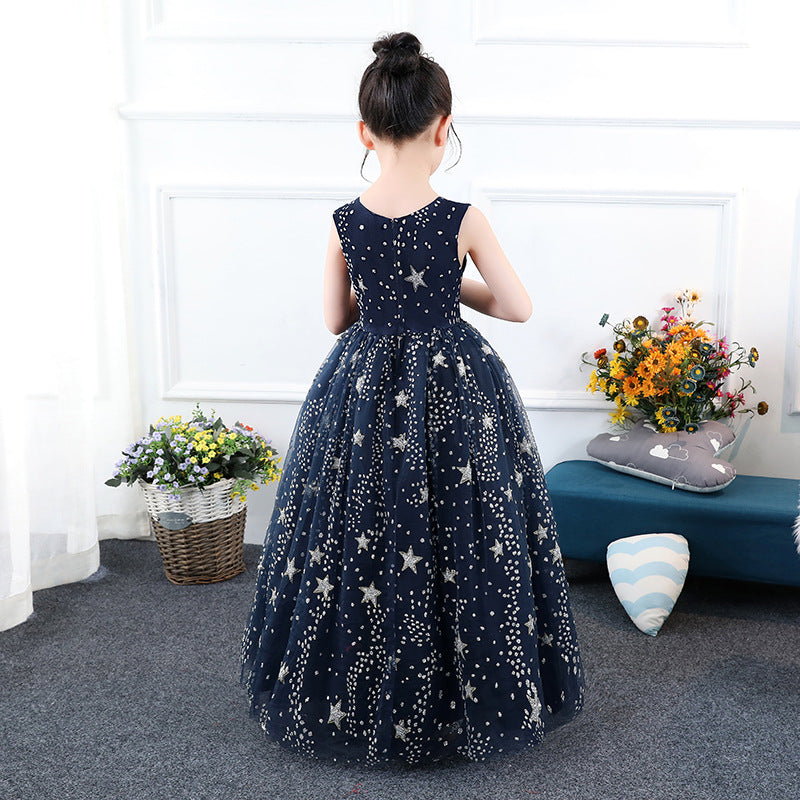 Blue Starry Girl Princess Dress