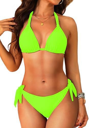 Womens Halter Bikini Set Two-Piece Triangle Swimsuit