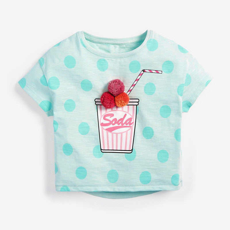 Cotton Short-sleeved Girls T-shirt