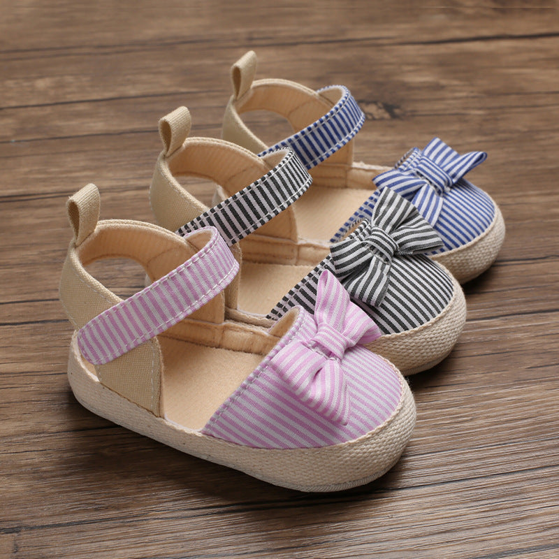 Hai Shenyue Summer 0-1 Year Old Female Baby Shoes Soft Sole Bow Princess Baby Toddler Shoes