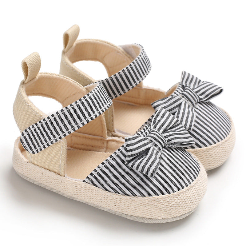 Hai Shenyue Summer 0-1 Year Old Female Baby Shoes Soft Sole Bow Princess Baby Toddler Shoes
