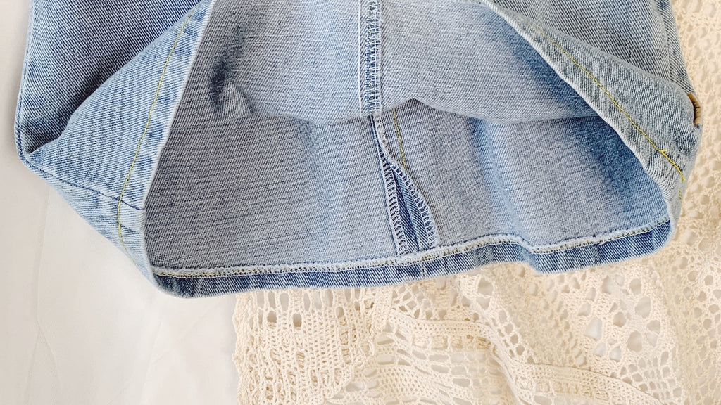 Girls' Dresses Fashion Square Collar Denim