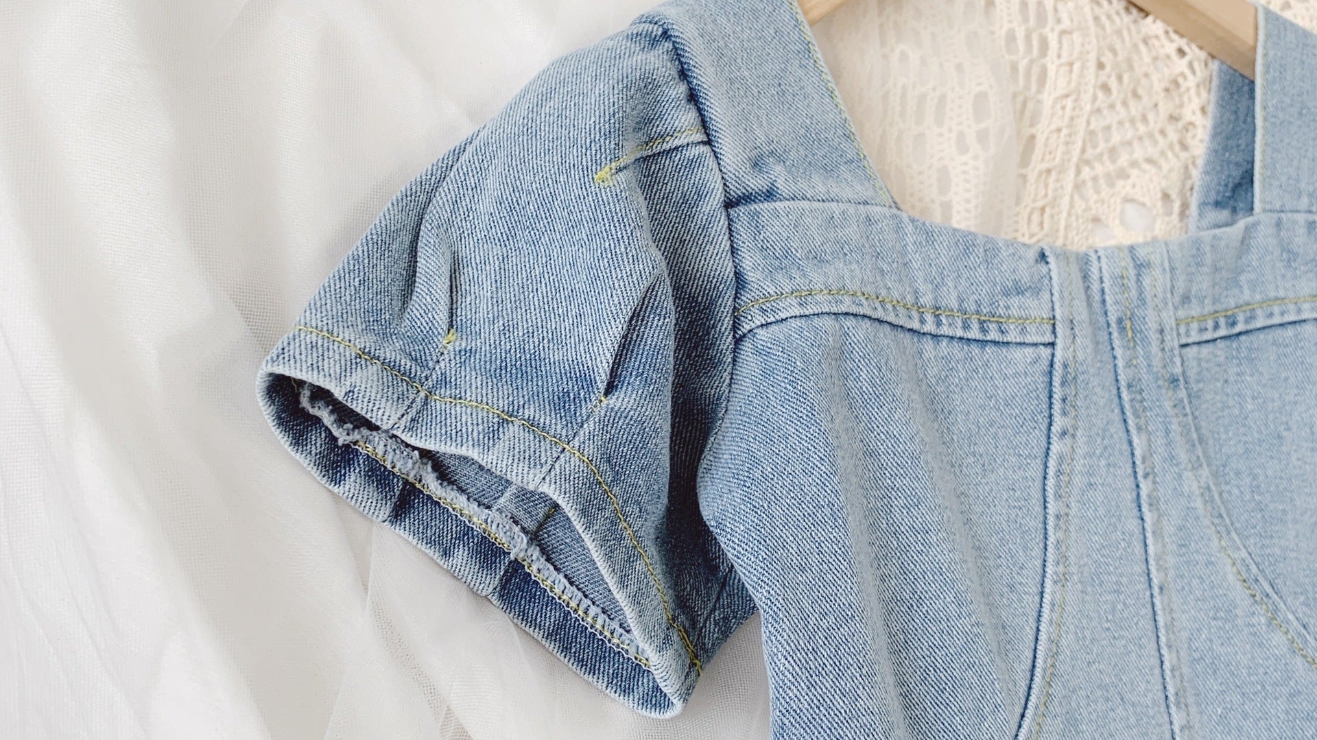 Girls' Dresses Fashion Square Collar Denim