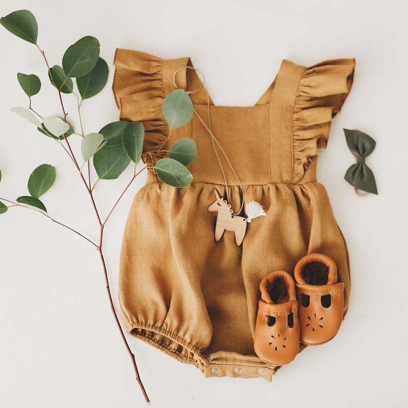 Cotton And Linen Romper Baby Sling Bag Fart Romper