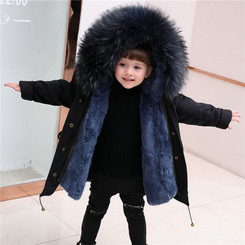 Children's Jackets Girls'Big Fur Collar