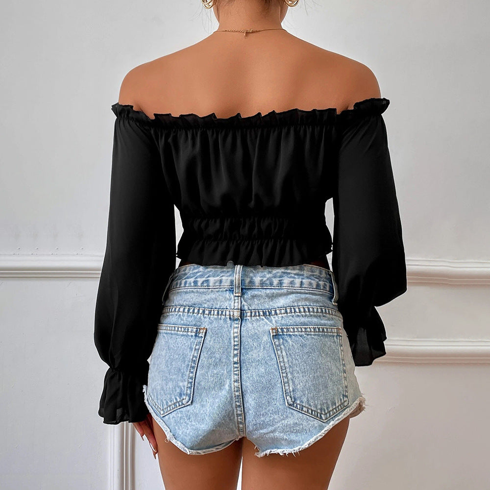 Women's Sexy Casual Off-shoulder Long Sleeve Top