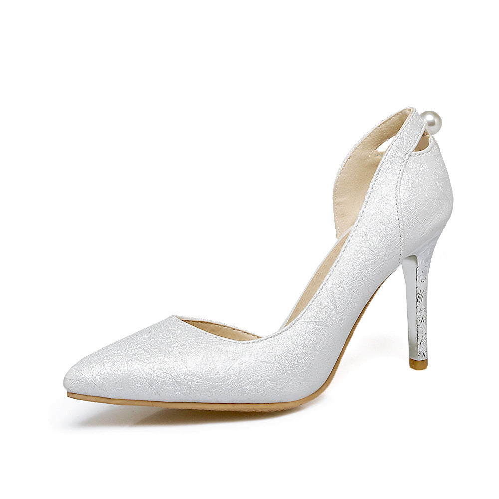 Pointed high heels side hollow stiletto shoes