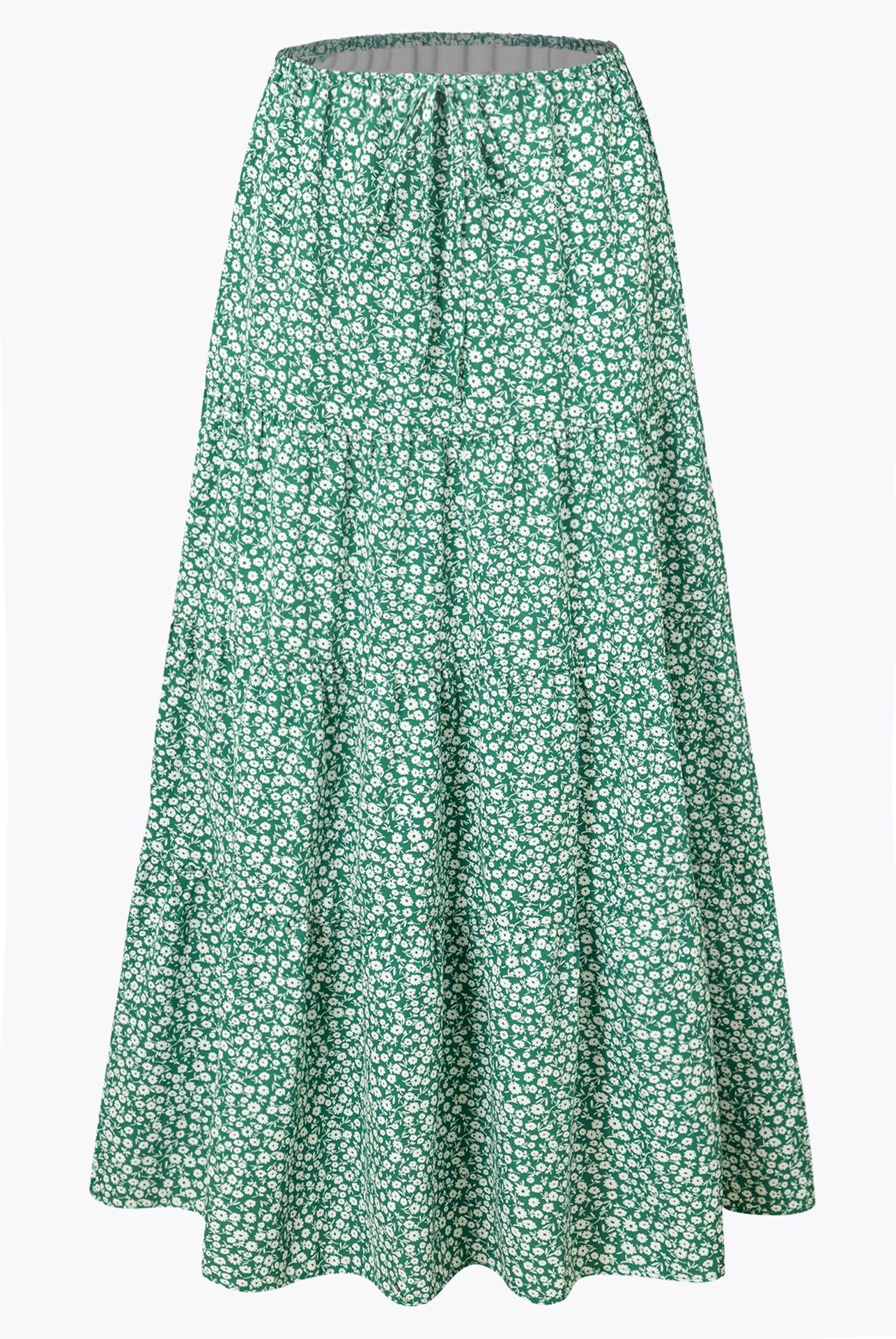High-waisted Elastic-waist  Skirt