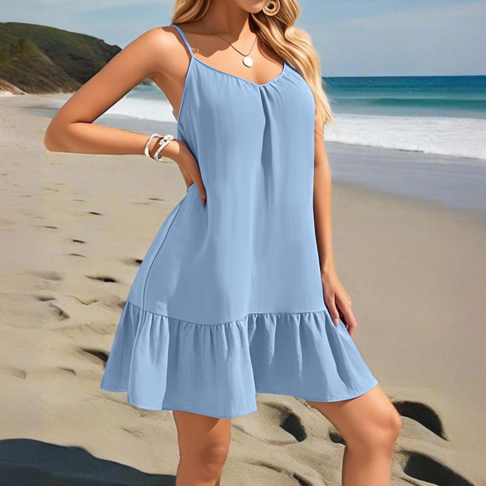 Strapless Solid-color Elegant Dress