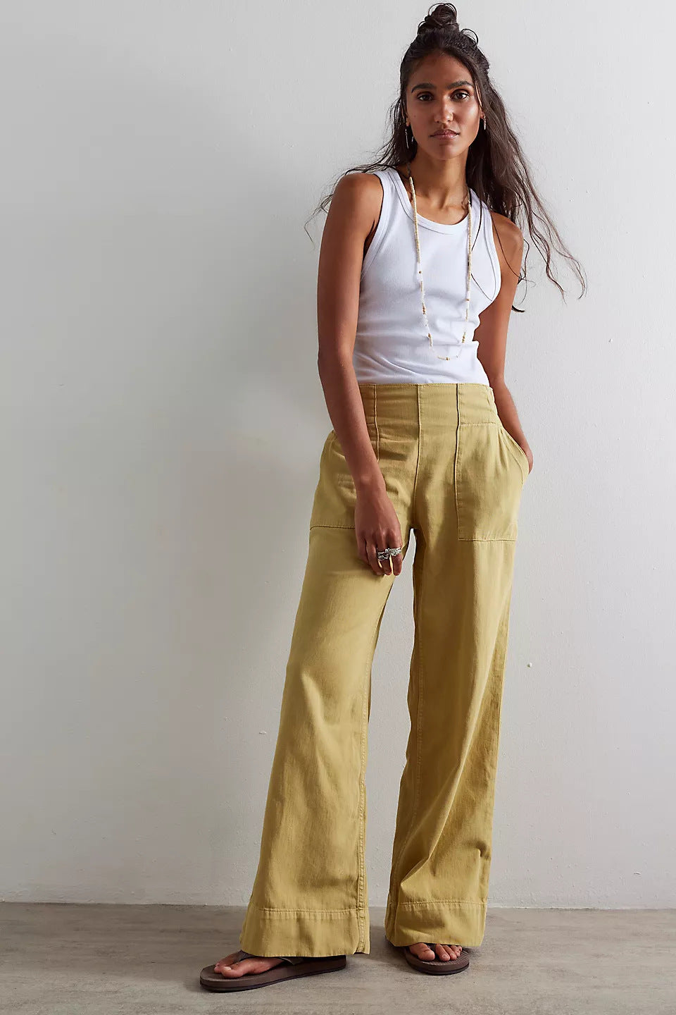 Fashionable Low-rise Non-stretch Denim Trousers Loose-fitting And Slimming