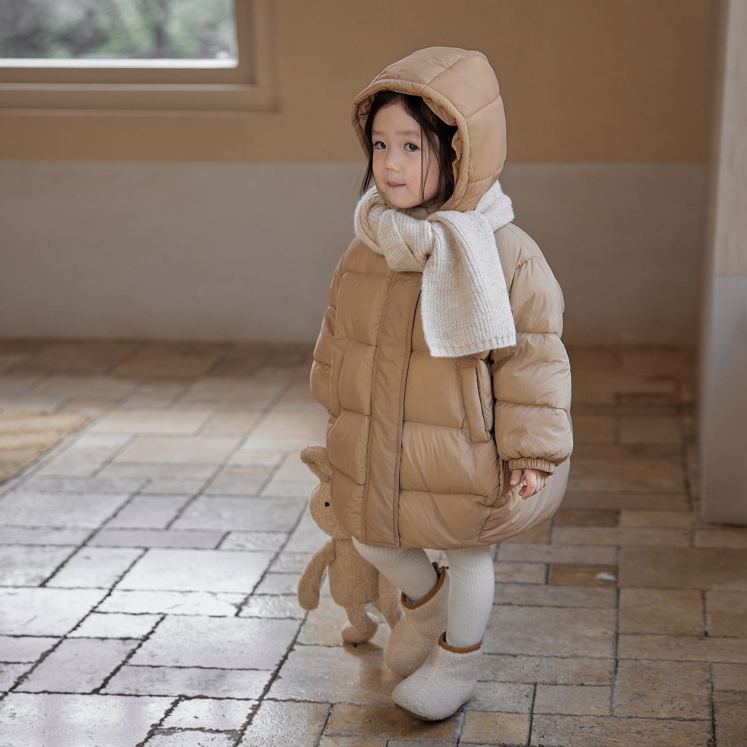 Baby Down Cotton-padded Clothes For Girls Thickened Style Western Style