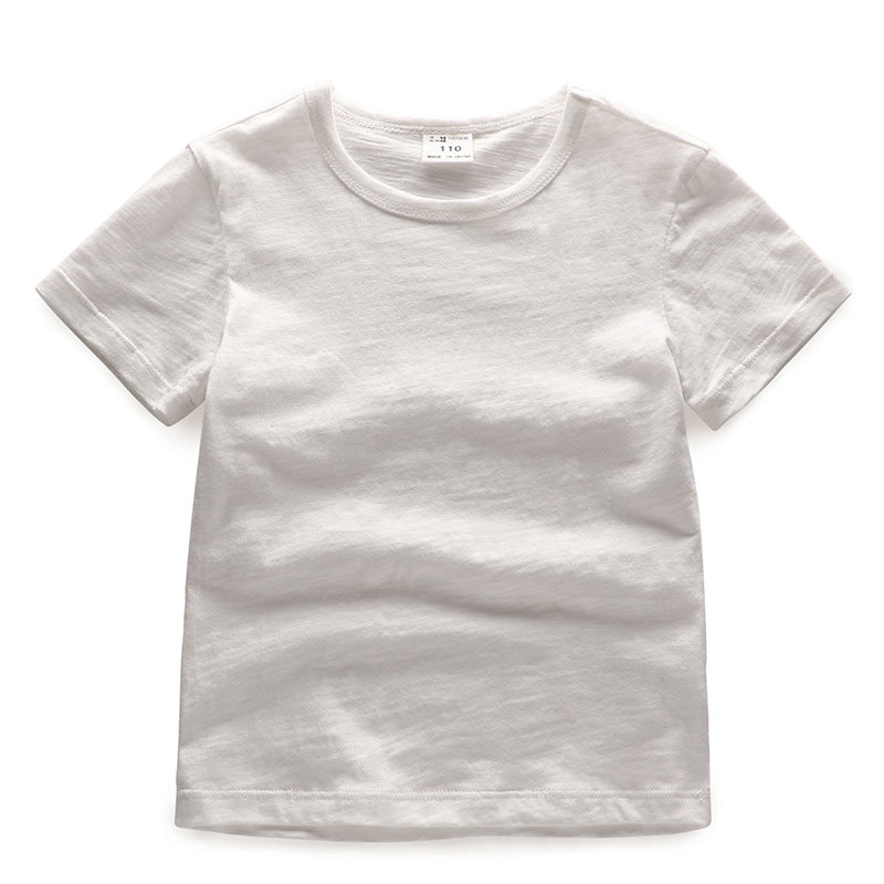 Solid Color Top Ins Round Neck Children's T-shirt