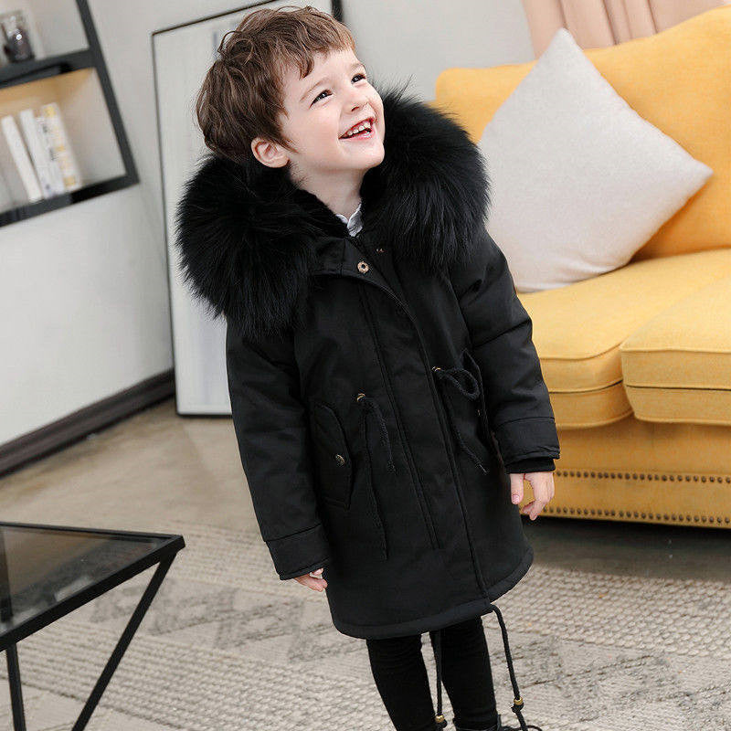 Children's Jackets Girls'Big Fur Collar