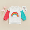 Children's Contrast Panel Long Sleeve T-Shirt Rainbow Top