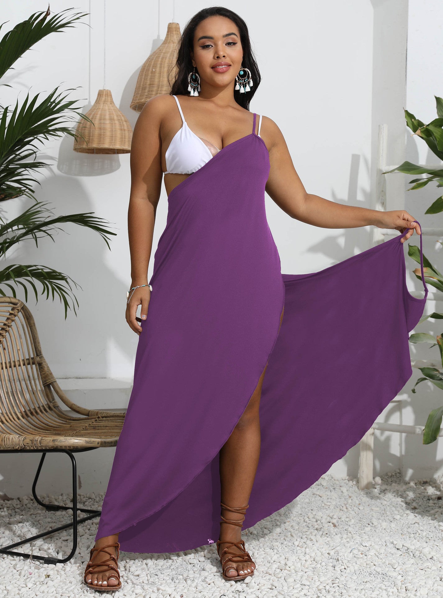 One-piece Irregular Beach Multi-Wear Cross-Strap Dress For Women