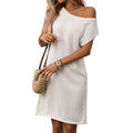 Women's Knitted Sweater Pullover Off-Shoulder Dress