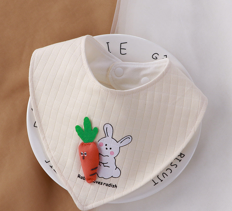 Newborn Baby Cotton Soft Bib Cartoon Pattern
