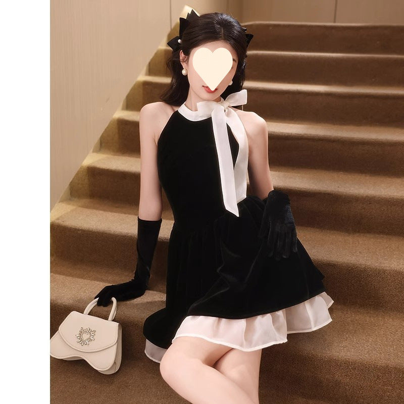 High-end Short Skirt With A Bow-tie Waist For Petite Figures