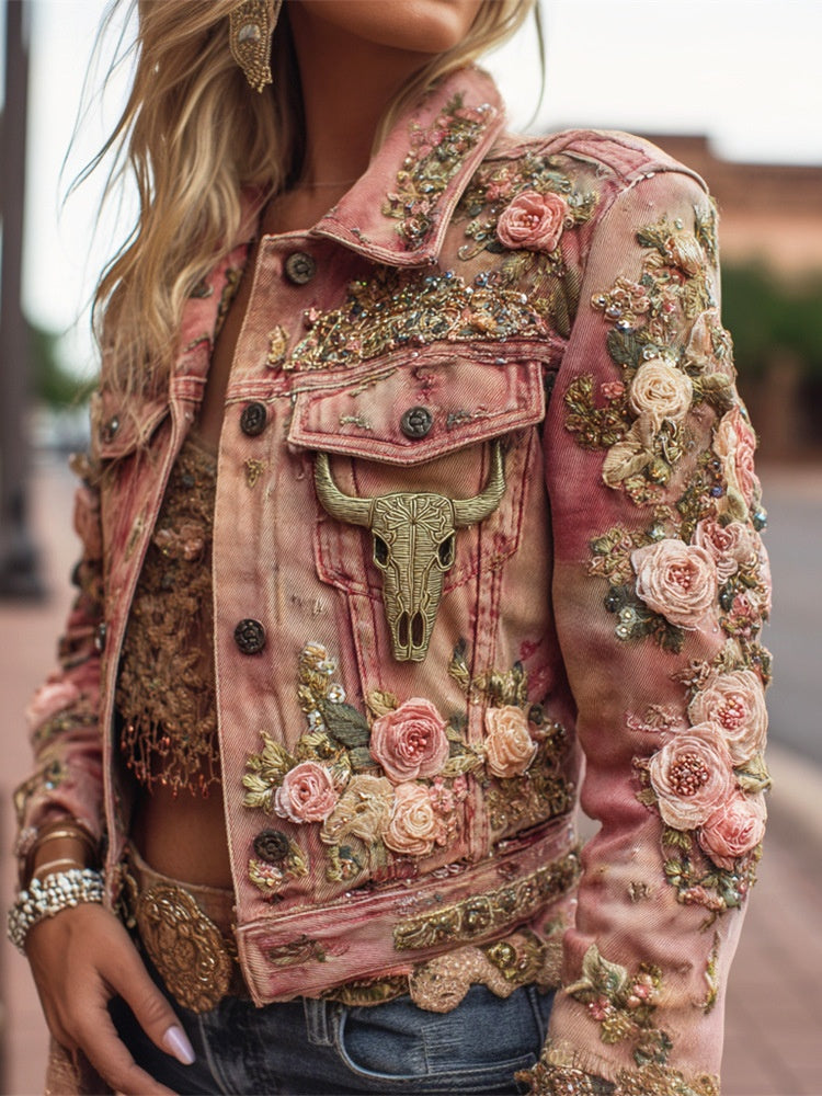 Autumn Retro Washed Long-Sleeve Denim Jacket