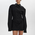Long-sleeve Slim-fit New Waist-cinching Short Dress