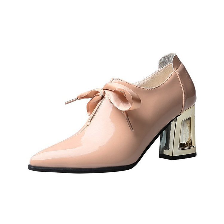 Single shoes elegant pointed toe square heel high heels