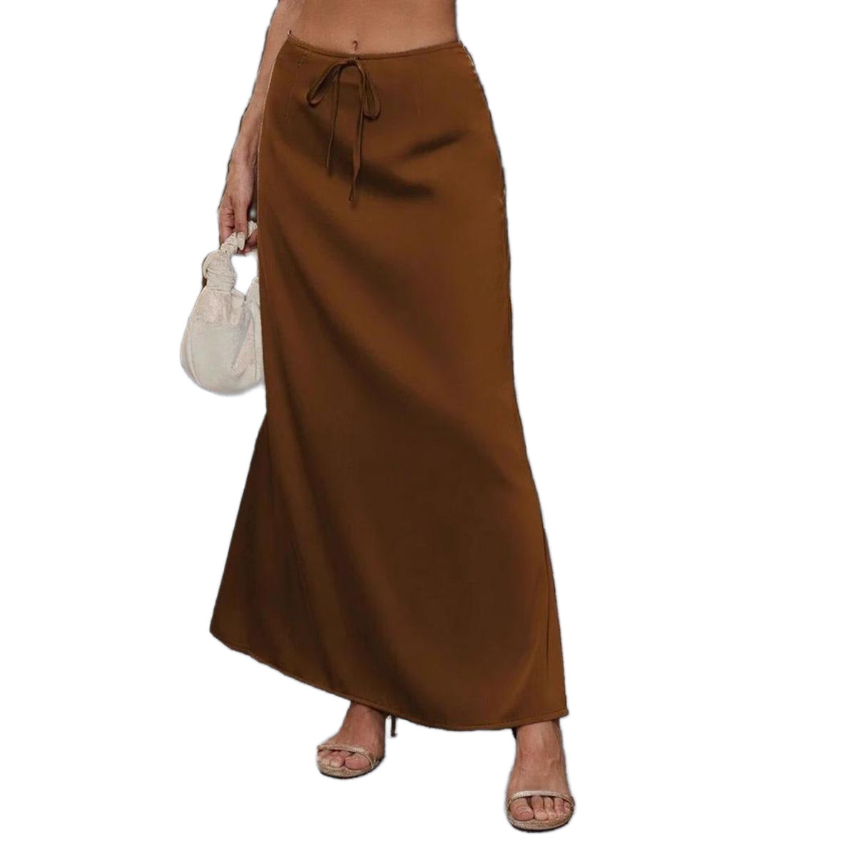 Women's Satin Elegant Lace-up Long Skirt