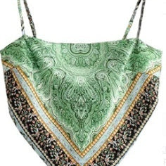 Women's Satin Print One-shoulder Vest Bustier
