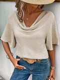 Women's Solid Color Casual Fashion Short Sleeved Shirt