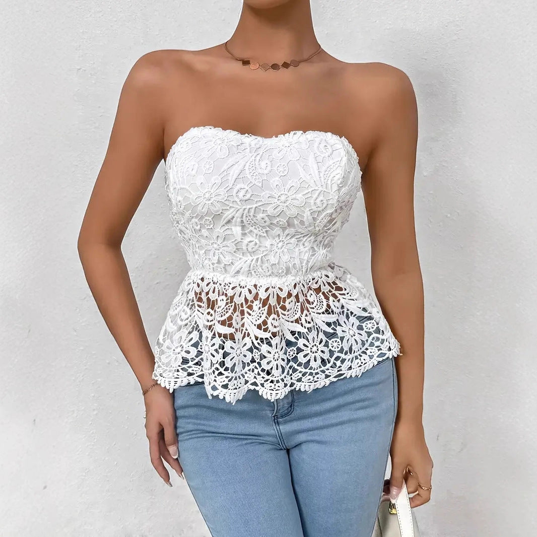 Women's Lace Embroidered Sleeveless Top