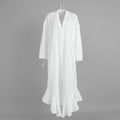 Loose-fitting, Single-breasted Embroidery Dress With Ruffled Hem