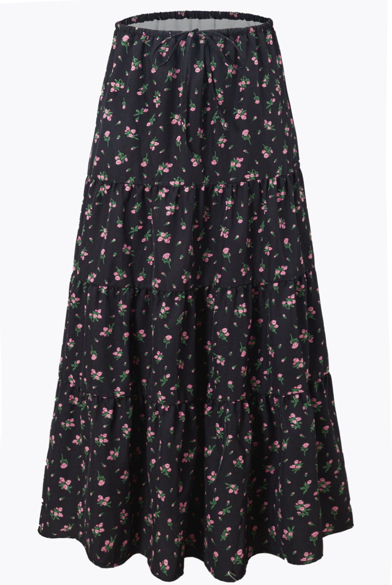 High-waisted Elastic-waist  Skirt
