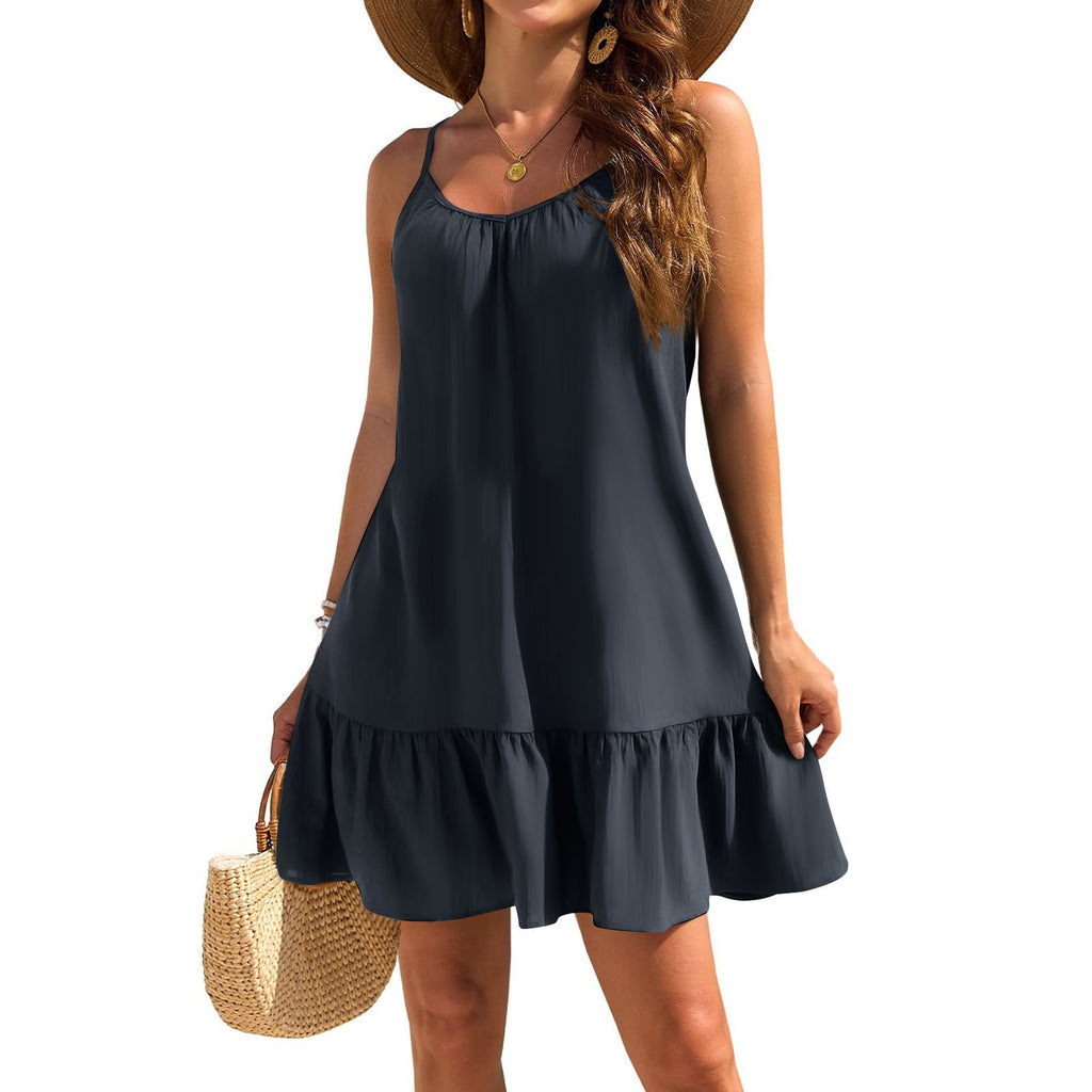 Strapless Solid-color Elegant Dress