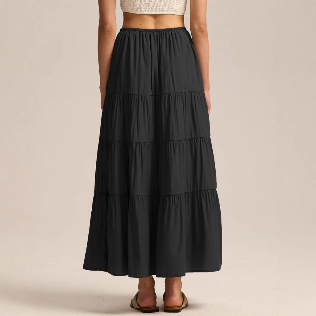 High-waisted Elastic-waist  Skirt