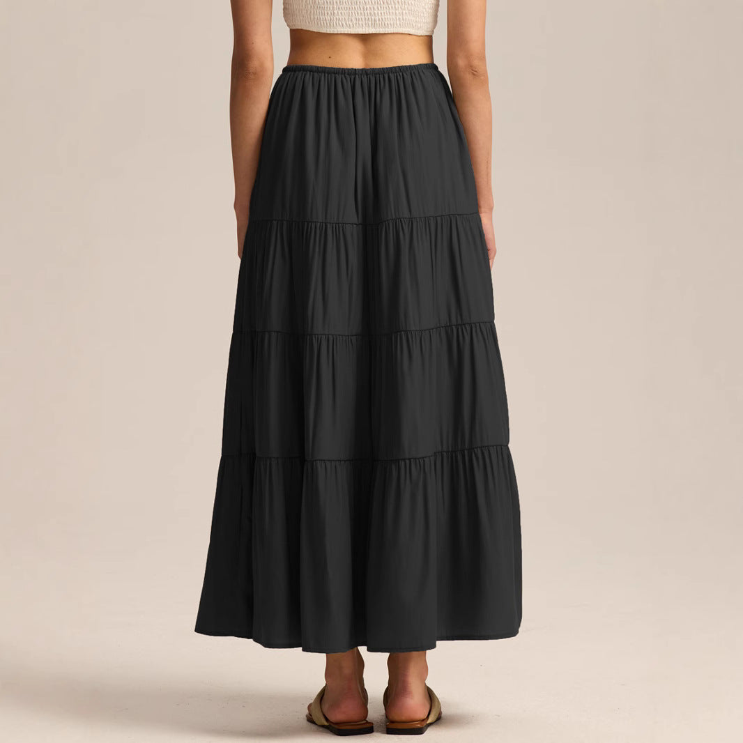 High-waisted Elastic-waist  Skirt