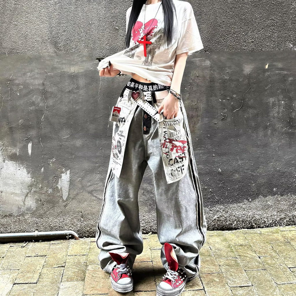 Loose Casual Denim Jeans With A Punk Edgeperfect For A Tomboy Or Edgy Cowgirl Look