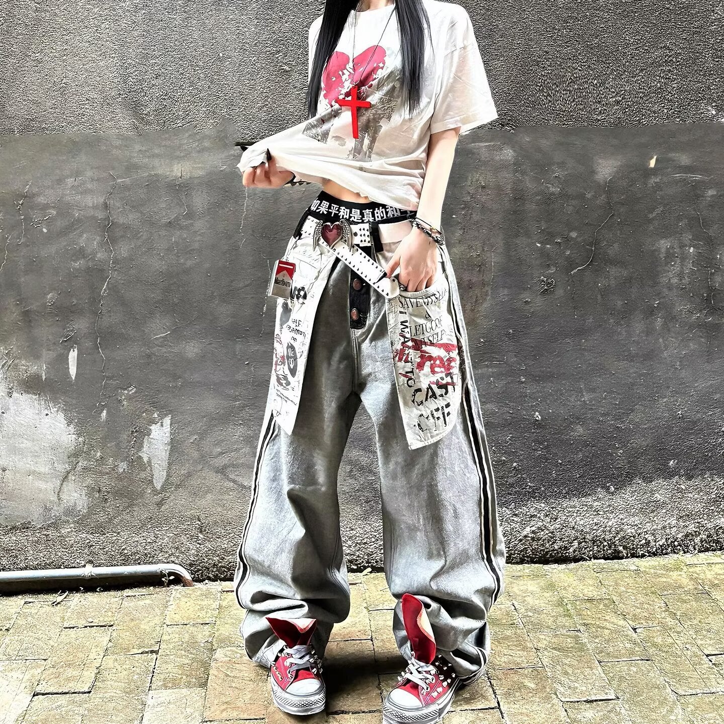 Loose Casual Denim Jeans With A Punk Edgeperfect For A Tomboy Or Edgy Cowgirl Look