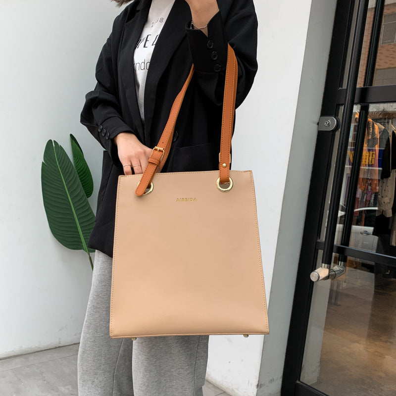 Korean version of the textured official document tote handbags