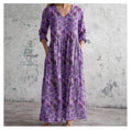 Womens Loose Stylish High-End V-Neck Printed Dress