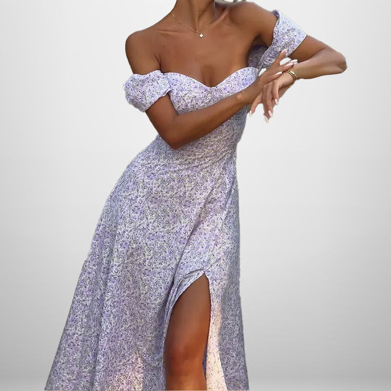 Womens Stylish Floral Off Shoulder Dress
