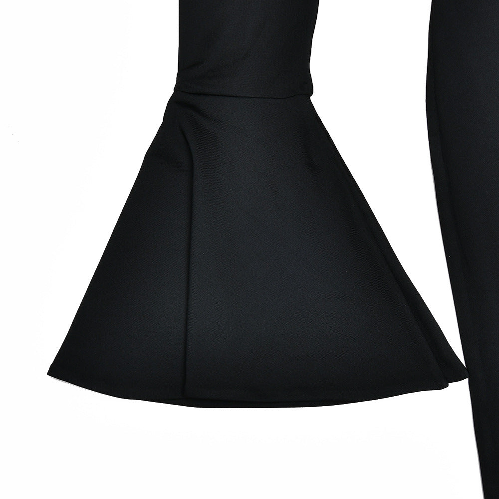 Womens Hollow-out Slim-fit Simple Long Dress