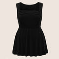 French Square Neck Unique High-end Design Loose Sleeveless Top
