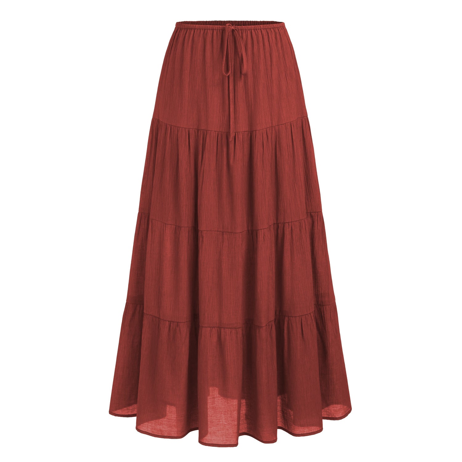 High-waisted Elastic-waist  Skirt