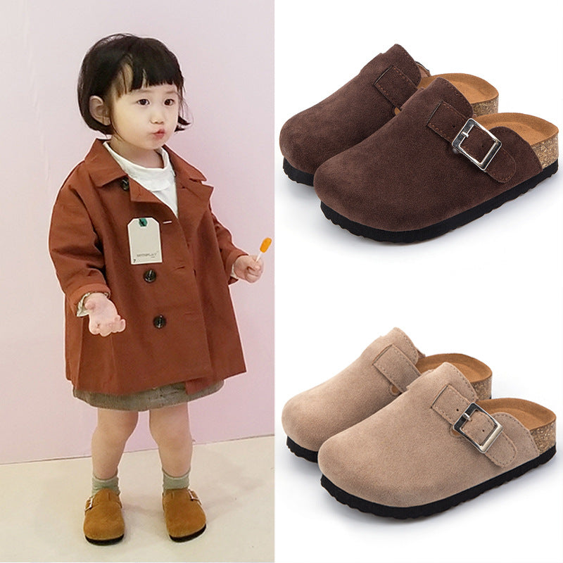 Cork Baby Girl Children's Shoes Belt Buckle